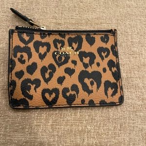 Coach leopard keychain wallet